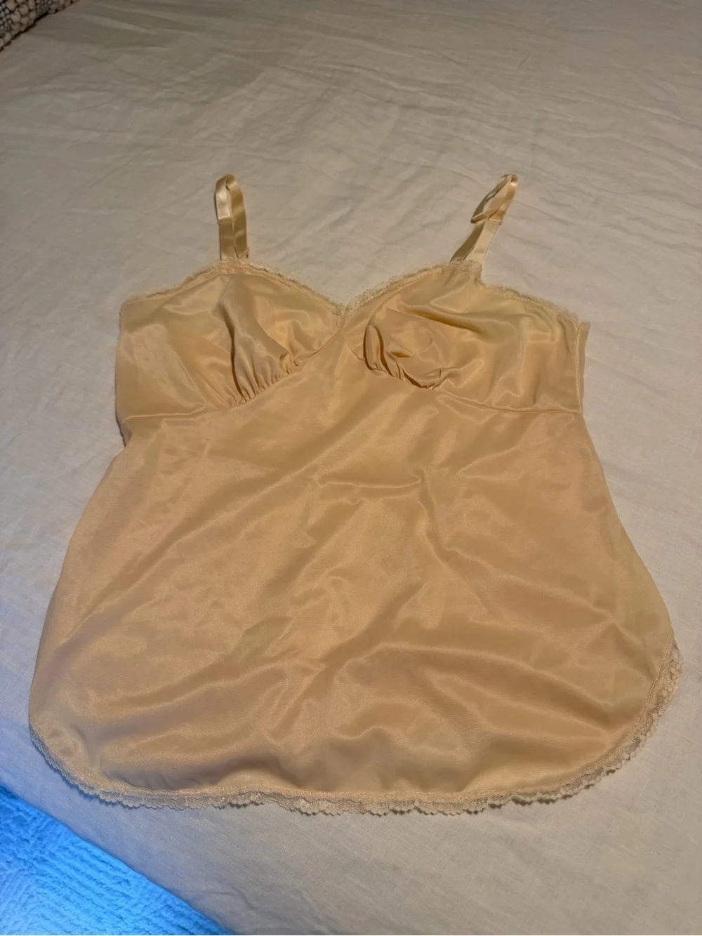 Vintage Nancy King Cream Satin Cami - Picture 2 of 5